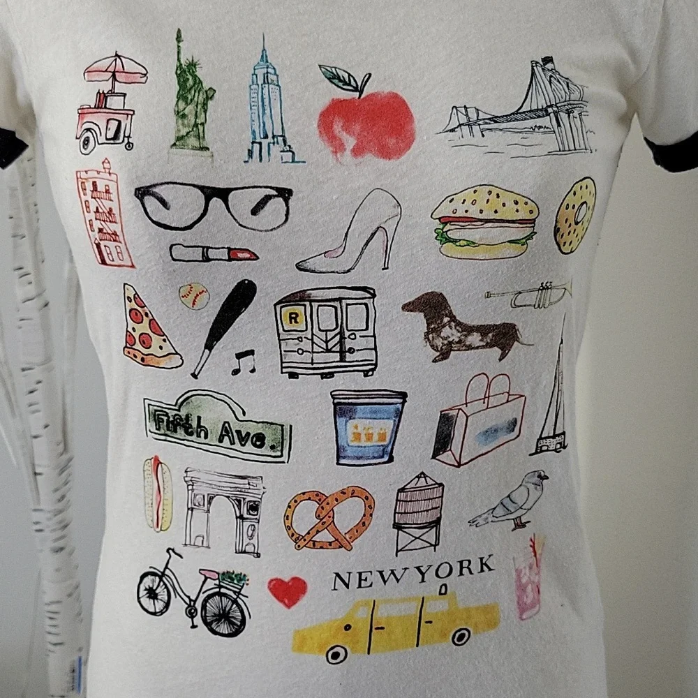 J. Crew Graphic NYC T-Shirt SZ XS - Picture 5 of 11